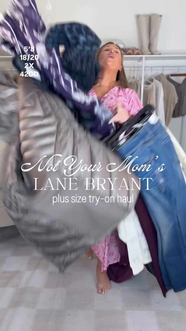 Instagram post by @ashley_dorough for Lane Bryant. Caption reads: SIZES 10-40✨ This is Not Your Mom’s plus size try....