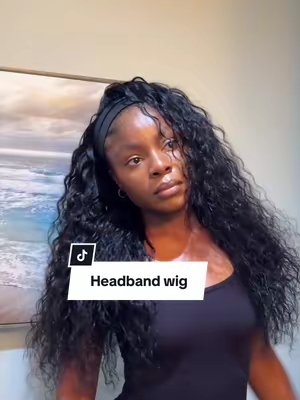 TikTok post by @chiomaok_ for Klaiyi Hair. Caption reads: [...] wave convertible headband wig from @Klaiyi....