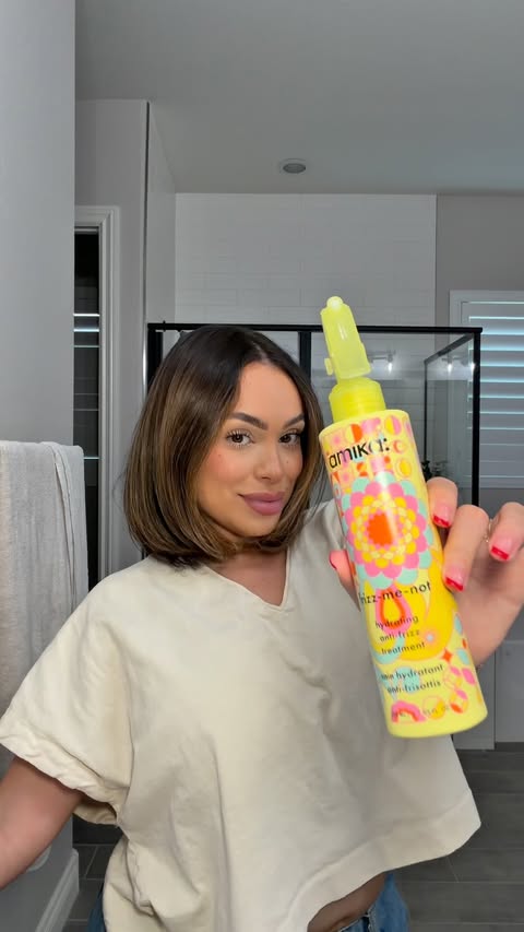 Instagram post by @rayleencook for amika. Caption reads: Frizz no more! 😋 @amika @sephora #amikapartner.