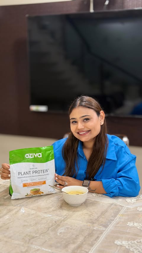 Instagram post by @dietnaree for OZiva. Caption reads: [...] treat, made extra nourishing with....