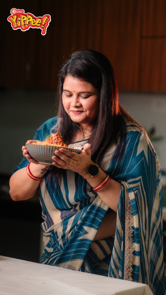 Instagram post by @chef_madhusmitasoren for Sunfeast Yippee. Caption reads: Back again with another exciting recipe video with....