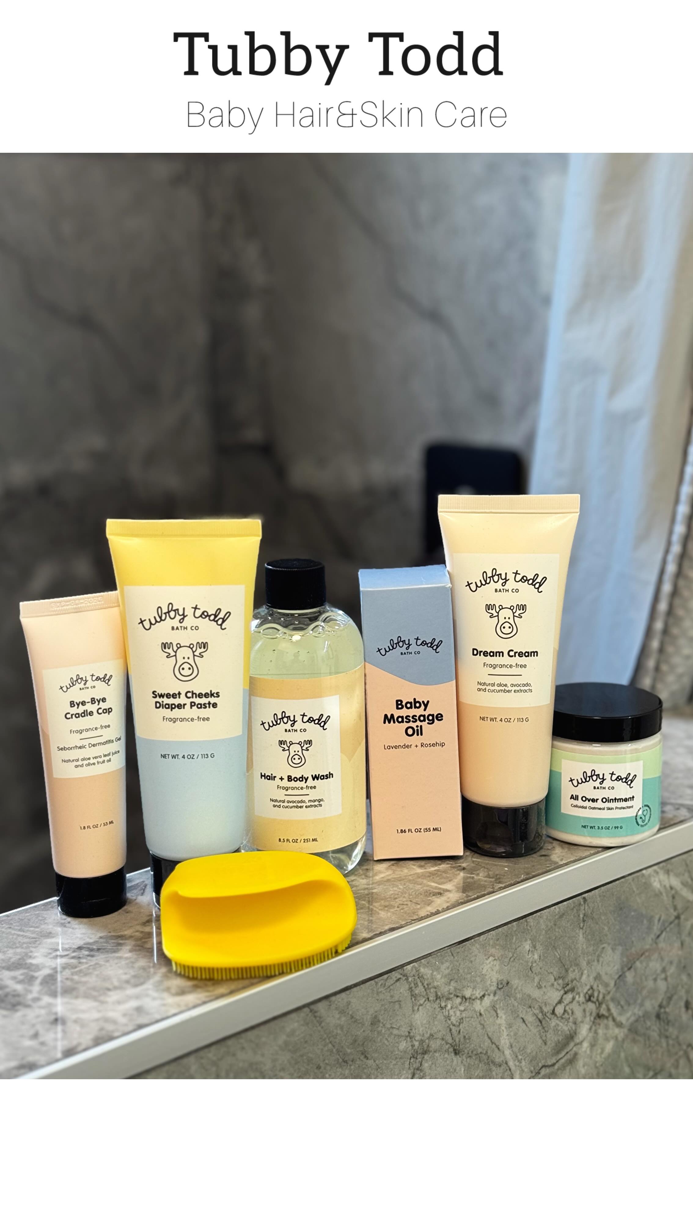 Instagram post by @memissgirl for Tubby Todd. Caption reads: Soft skin, sweet giggles, and sudsy snuggles—....