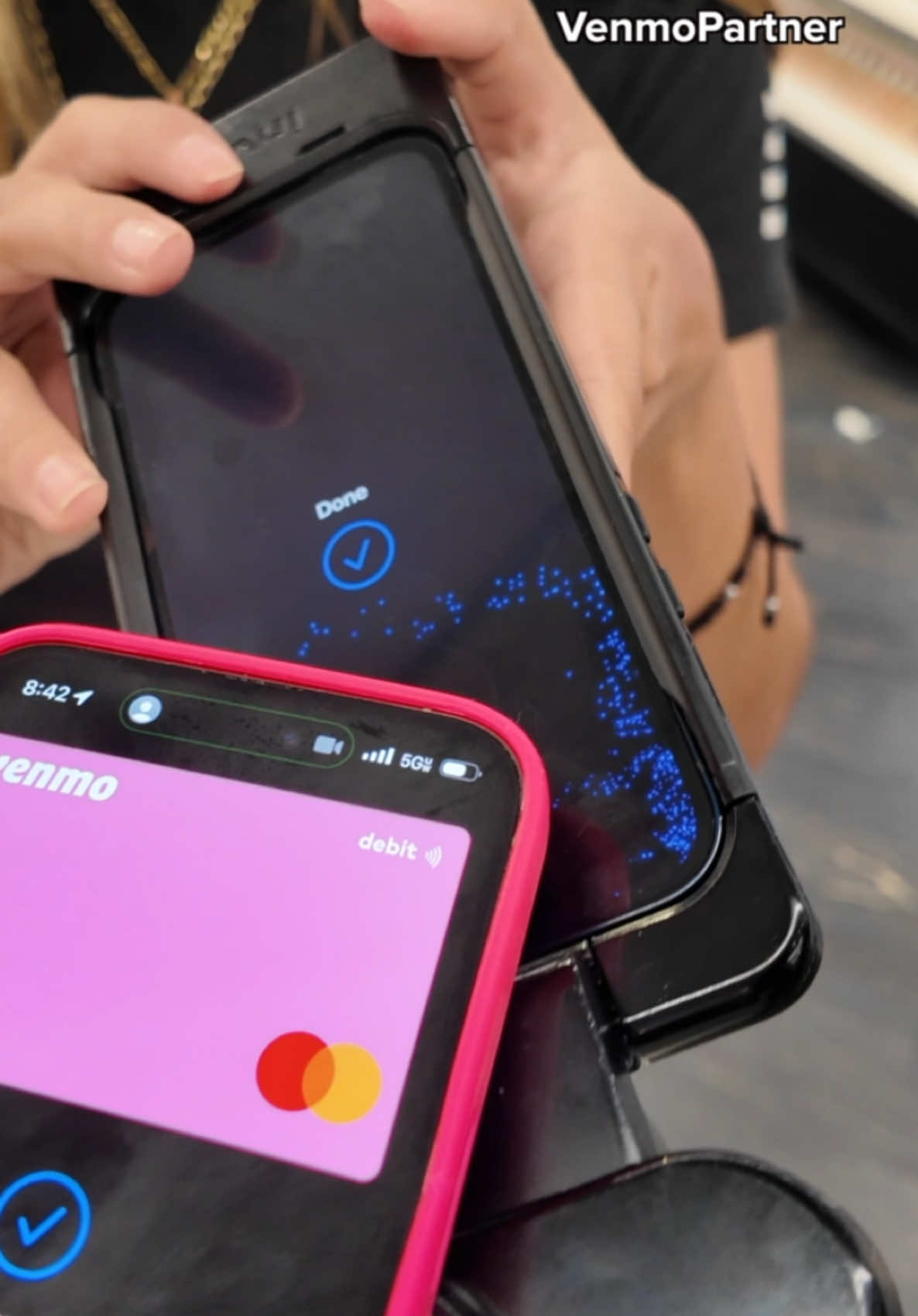 TikTok post by @jana.craig for Venmo. Caption reads: Obsessed with how easy it is to use @Venmo Debit....