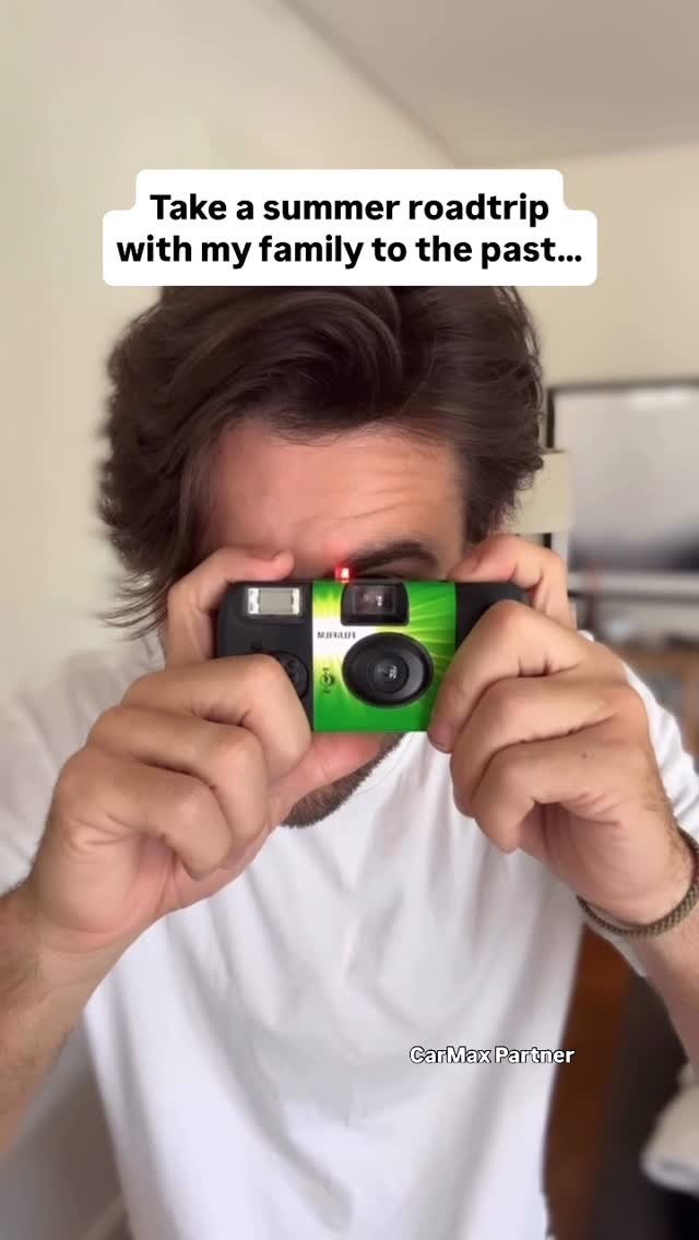 Instagram post by @woonteague for Carmax. Caption reads: Take a ride with me on a 90s summer vacation....