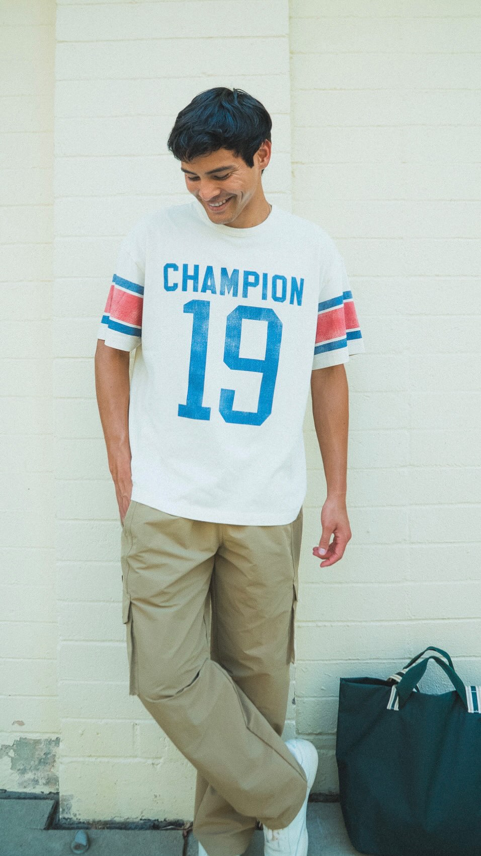 Instagram post by @colemicek for Champion. Caption reads: Pulling up in that new @champion x @target drop....