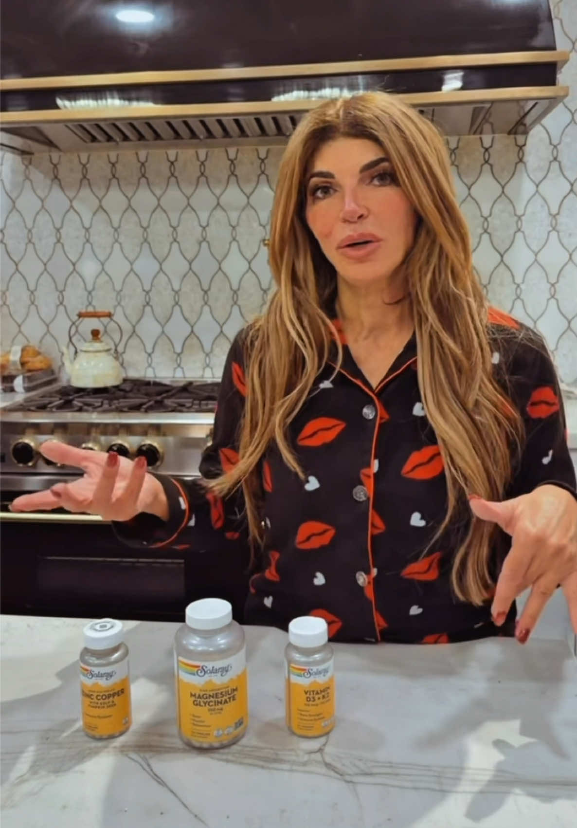 TikTok post by @teresa_giudice for Solaray. Caption reads: @Solaray’s Winter Wellness Bundle has all my [...].