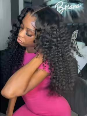 TikTok post by @_jazminbriana for Idoli Hair. Caption reads: @Idoli 13x6 HD deep wave wig wand curls definitely....