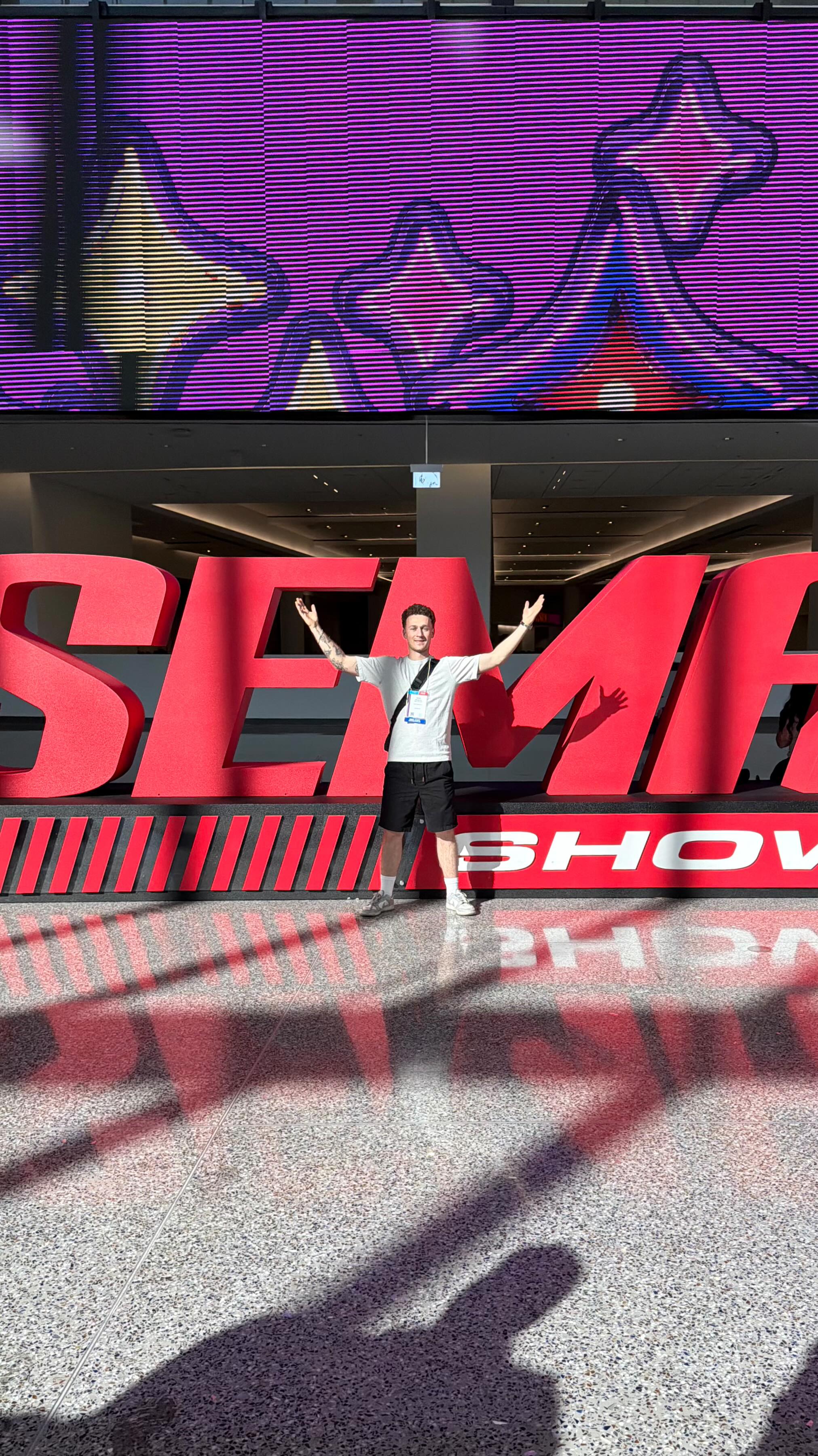 Instagram post by @f87maxxi for eBay Motors. Caption reads: SEMA 2025 was definitely one for the....