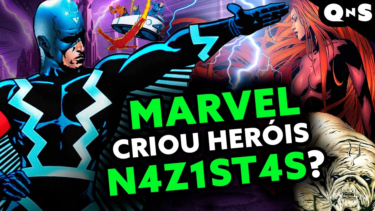 YouTube post by @QuadrinhosNaSarjeta for Surfshark. Caption reads: MARVEL/DISNEY TRIED TO HIDE THIS! Inhumans, the....