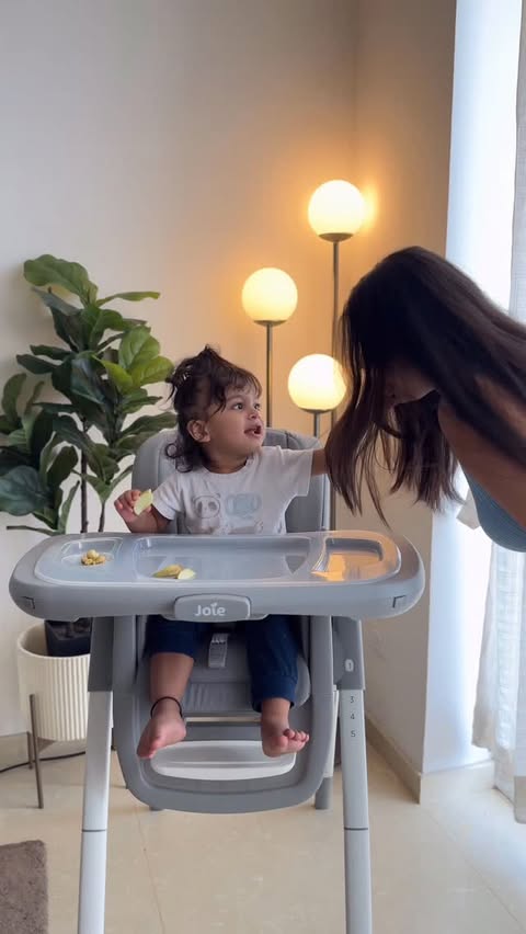 Instagram post by @muskaan.2602 for Joie Baby Gear. Caption reads: This isn’t just a high chair—it’s a parenting....