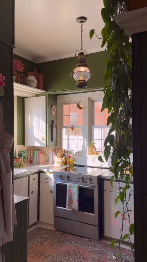 Instagram post by @goldenhourabode for KitchenAid. Caption reads: [...] the old appliances with the new....