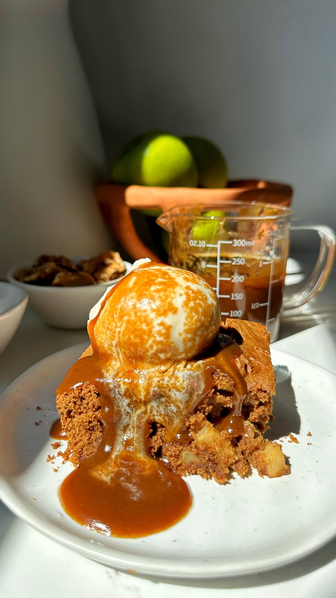 Instagram post by @rachlmansfield for ShopRite. Caption reads: STICKY TOFFEE APPLE CAKE!!!🍎🍏🍧this is like....