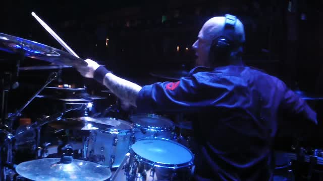 Instagram post by @ryanvanpoederooyen for EVANS Drumheads. Caption reads: Flashback Friday / Groove & Exercise of the Day....