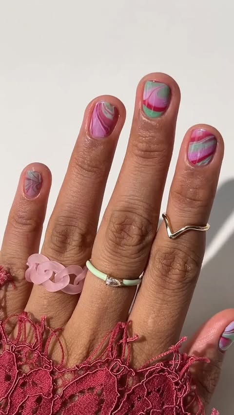 Instagram post by @nonnailartist for Chillhouse. Caption reads: Room temp water + drops of regular polish +....