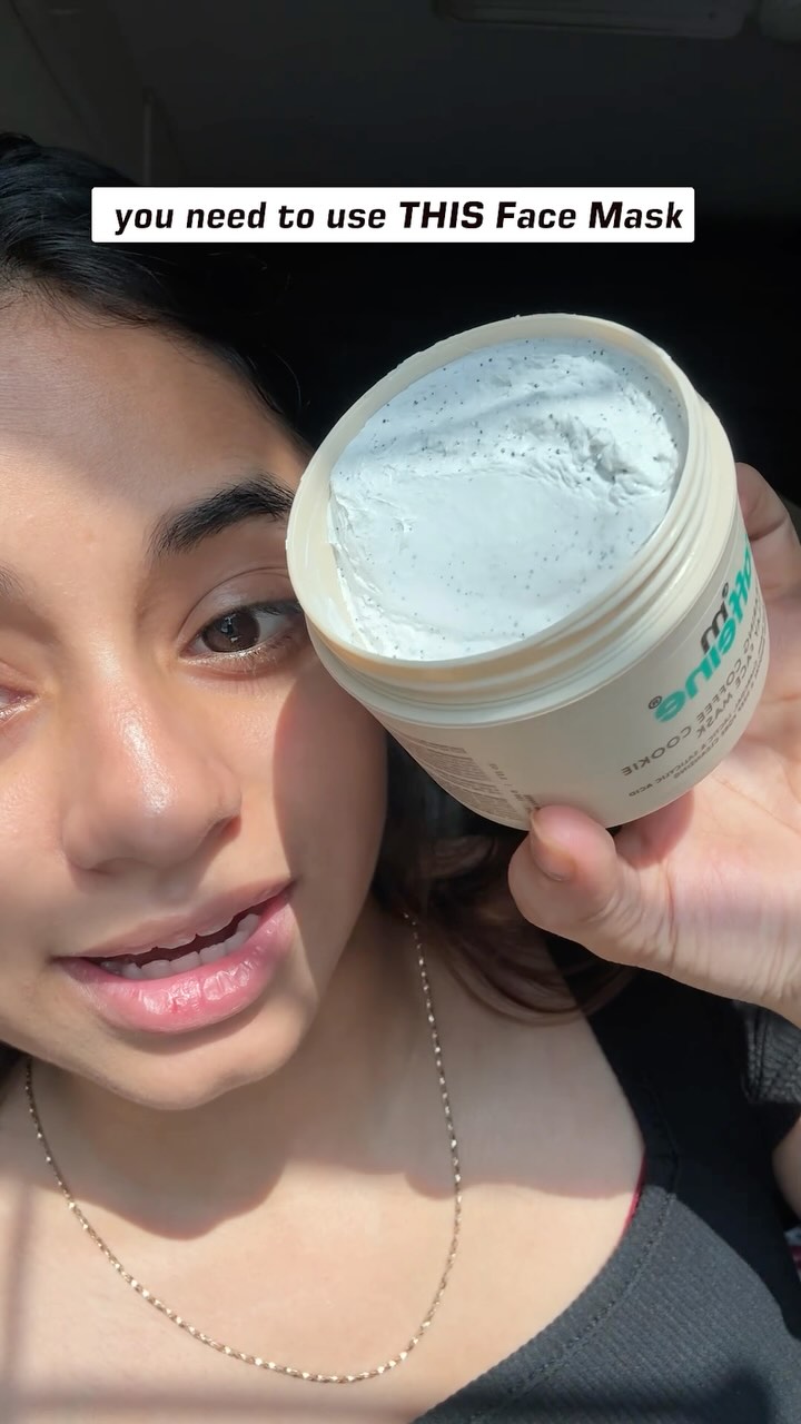 Instagram post by @saimaqureshiii for Mcaffeine. Caption reads: Say goodbye to clogged pores and hello to glowing....