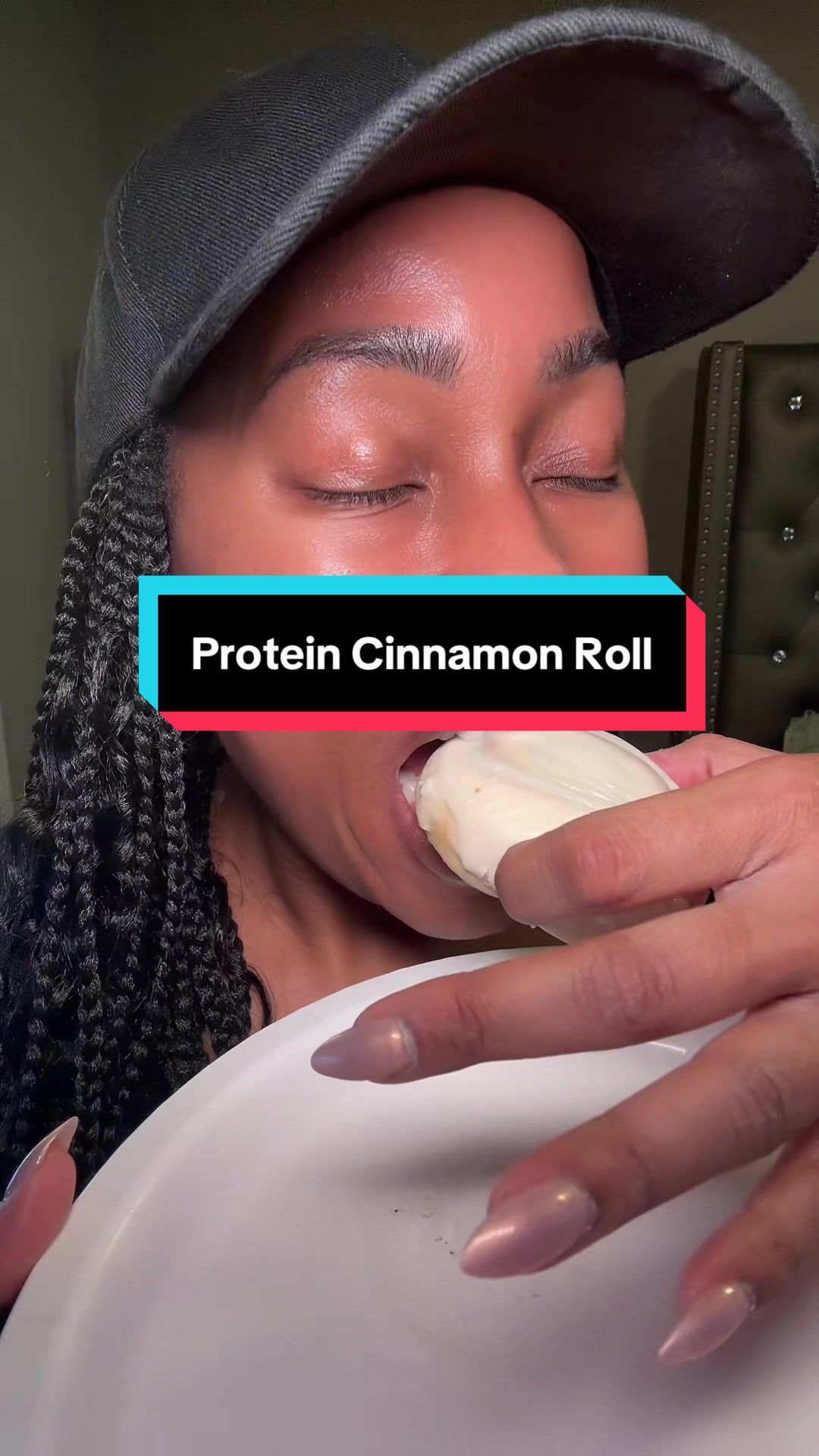 TikTok post by @enhancedbeautybykori for Legendary Foods. Caption reads: [...] of Protein and only 200 calories 😱....