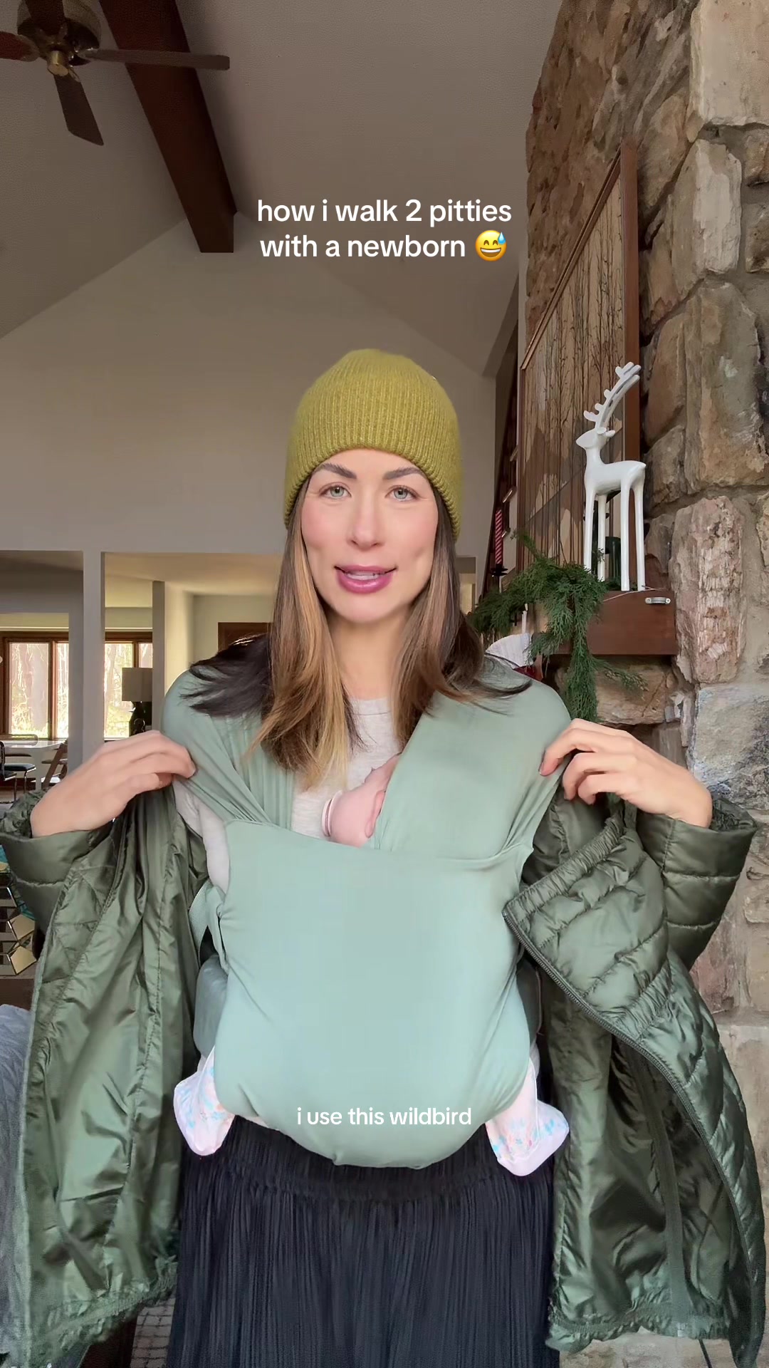 TikTok post by @alliewears for WildBird. Caption reads: [...] to walk our two #pitties 🐶🐶 ft @Wildbird....