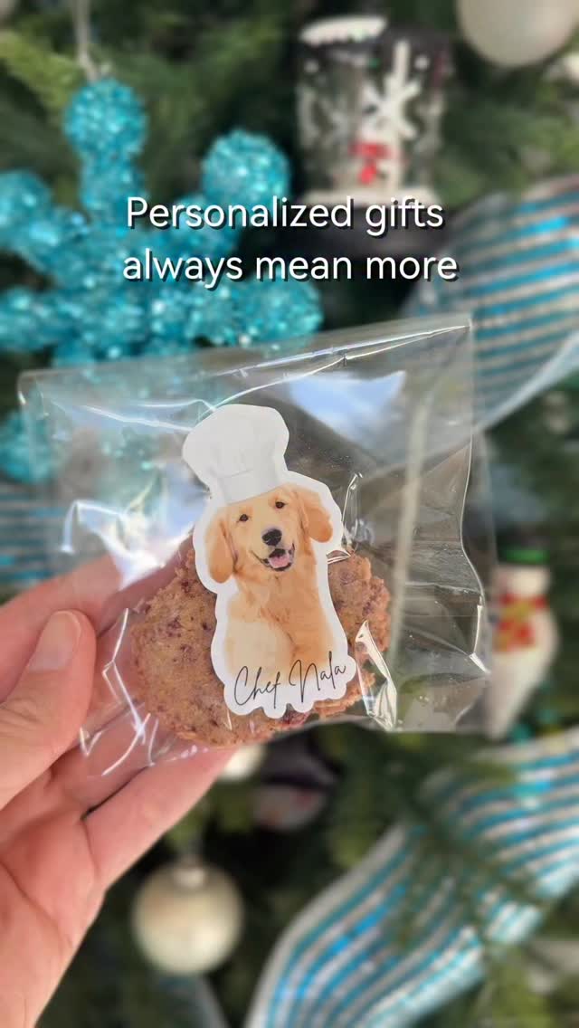 Instagram post by @itsnalathegoldenretriever for Sticker Mule. Caption reads: [...] ordered these Chef Nala stickers from....