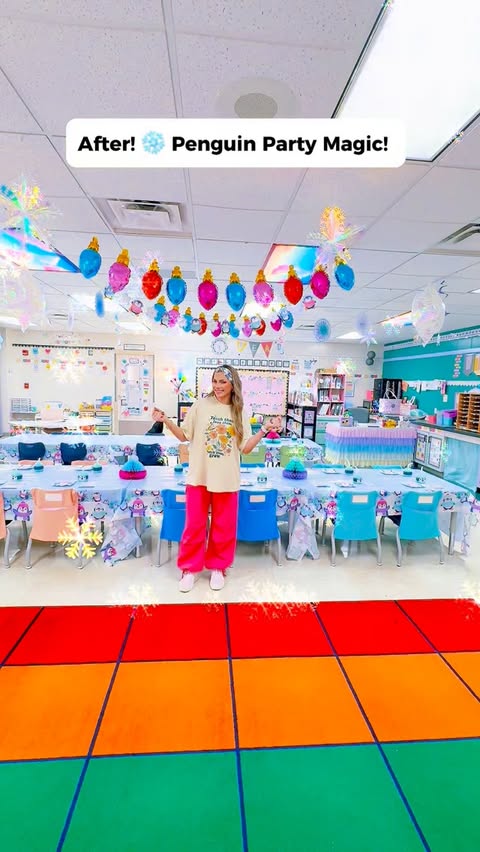 Instagram post by @missfirstiefunn for Oriental Trading. Caption reads: [...] matching tableware to crafts,....