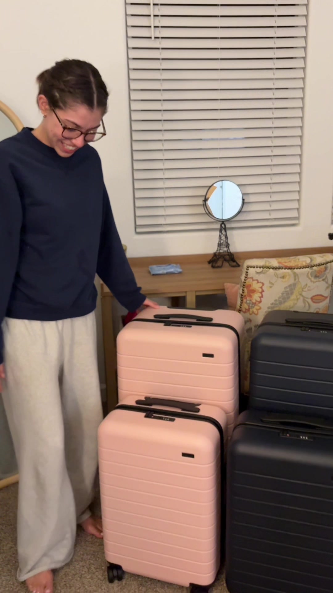 TikTok post by @gavnk for Away. Caption reads: [...] pack until we opened our brand new @away....