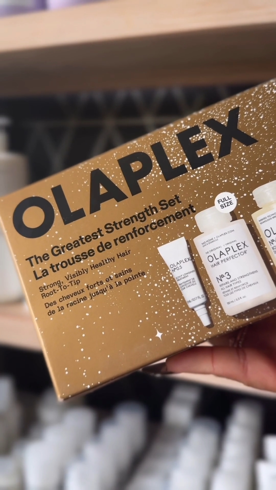 Instagram post by @maryh.ott for OLAPLEX. Caption reads: @maryh.ott shows you how to get visibly healthier....