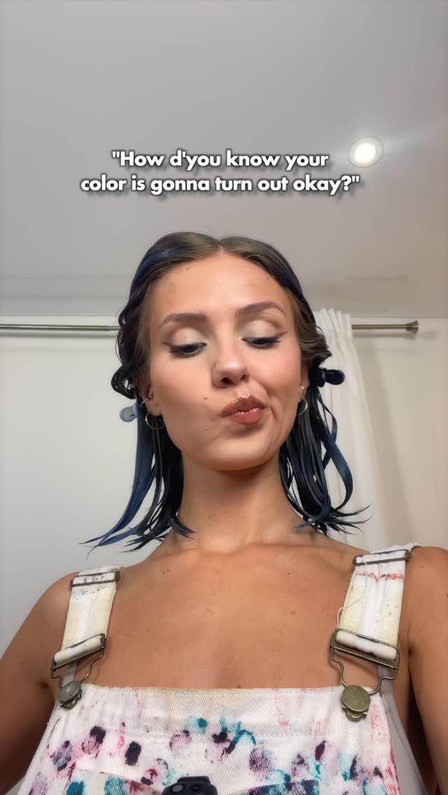 Instagram post by @stellacini for Arctic Fox Hair Color. Caption reads: Stress? Low. Expectations? Through the roof. But....