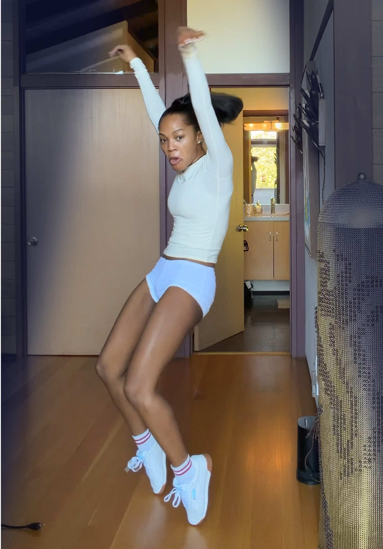 TikTok post by @quenblackwell for Reebok. Caption reads: [...] is HERE and it’s time to lace up my new....