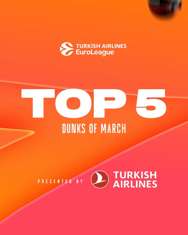 Instagram post by @euroleague for Turkish Airlines. Caption reads: Bringing down the HAMMER in March 🔨

Check out....