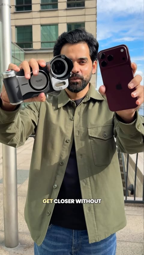 Instagram post by @rohan.londonyaar for TELESIN. Caption reads: [...] with your iPhone camera? 📸🔭 Meet the....