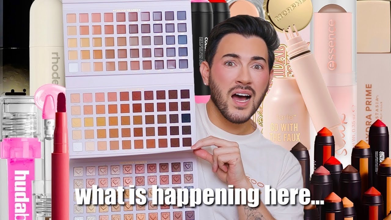 YouTube post by @MannyMua733 for Lilly Lashes. Caption reads: Testing NEW overhyped makeup launches! what is....