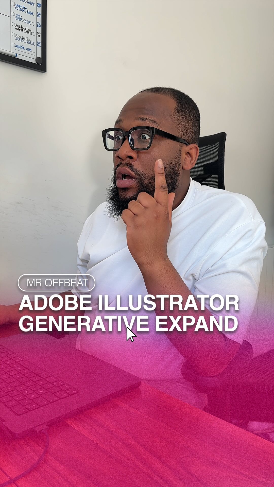 Instagram post by @mroffbeat_ for Adobe Design. Caption reads: I was working on a project and needed to expand....