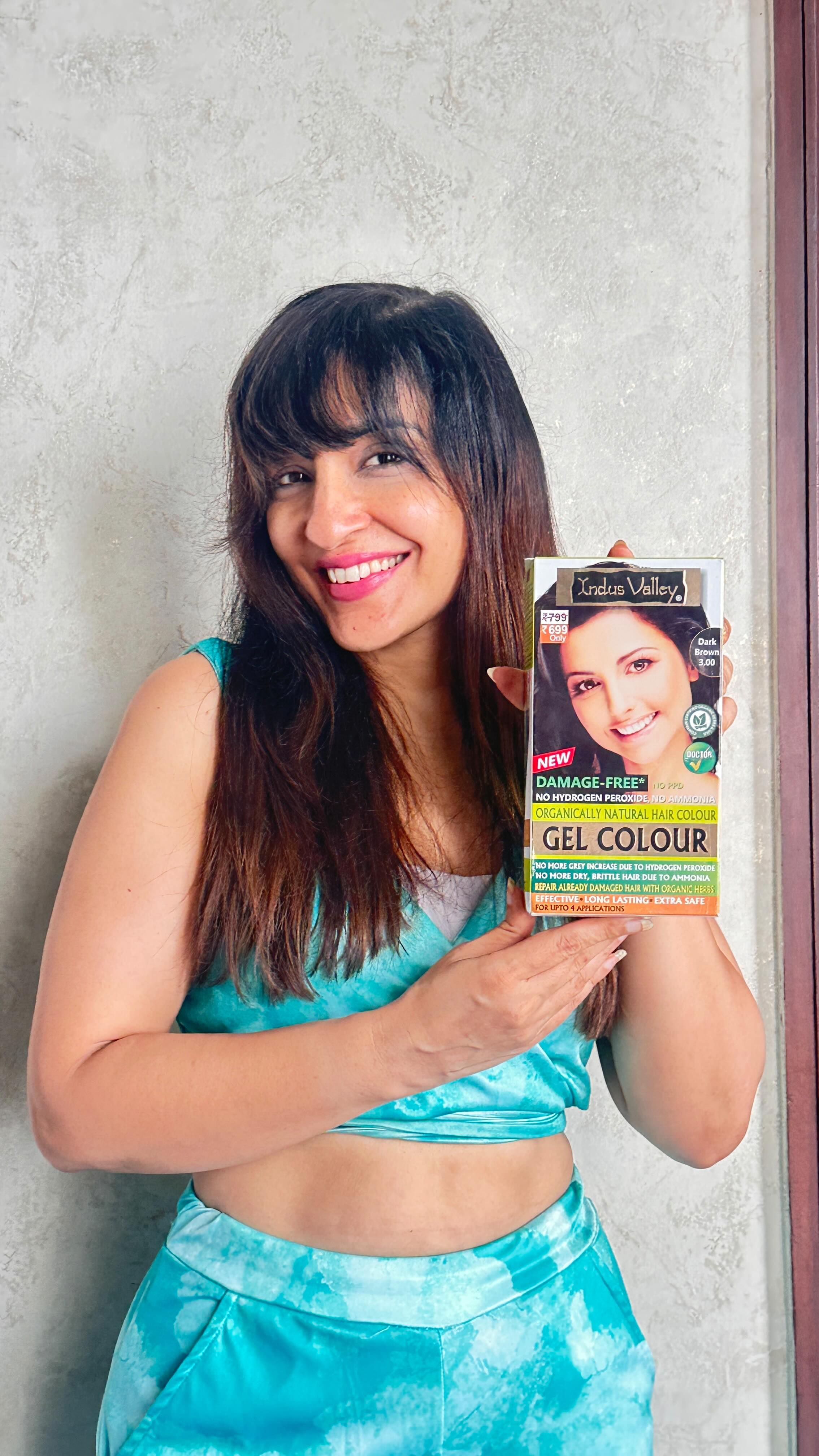 Instagram post by @dr.tarandeepofficial for Indus Valley Organic Beauty. Caption reads: Can you believe my fav hair colour brand just....