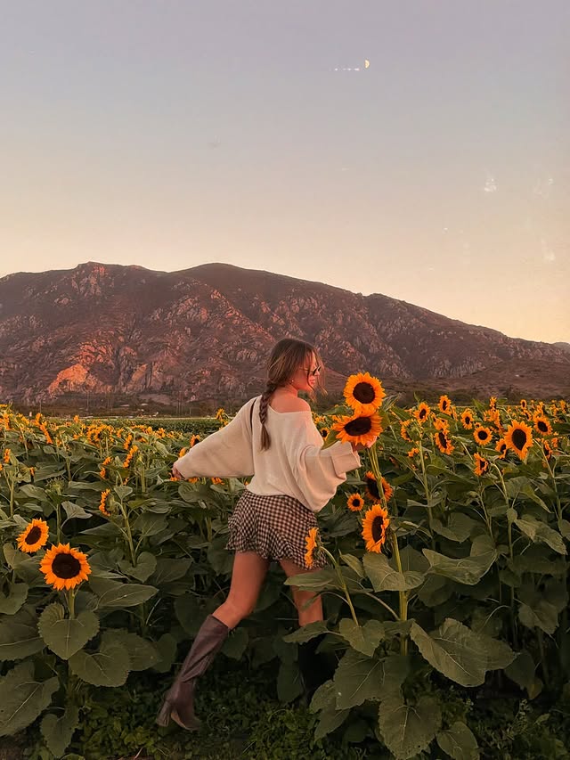 Instagram post by @daniellee_esther for Lulus. Caption reads: [...] + fall 🌻🤎 with the most perfect outfit....