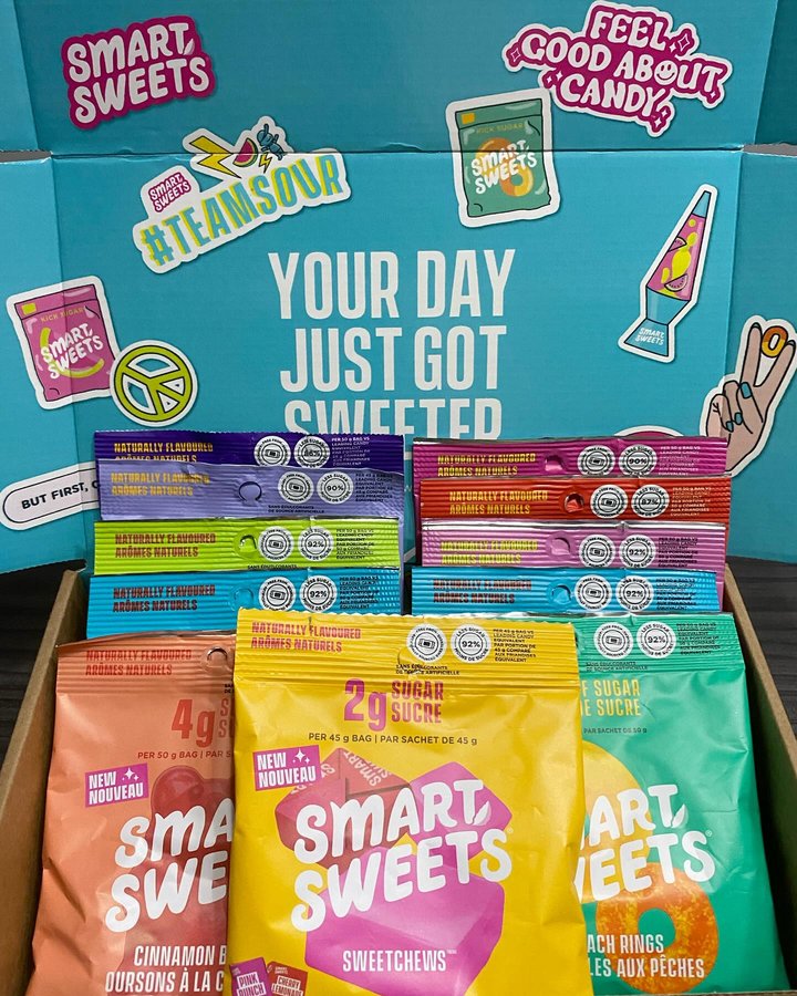 Instagram post by @fithealthfoodiee for SmartSweets. Caption reads: [...] but want to kick sugar? Check out....