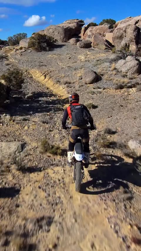 Instagram post by @moskopete for Mosko Moto. Caption reads: Squeeze past a rock, duck a tree… up, down, curvy…....