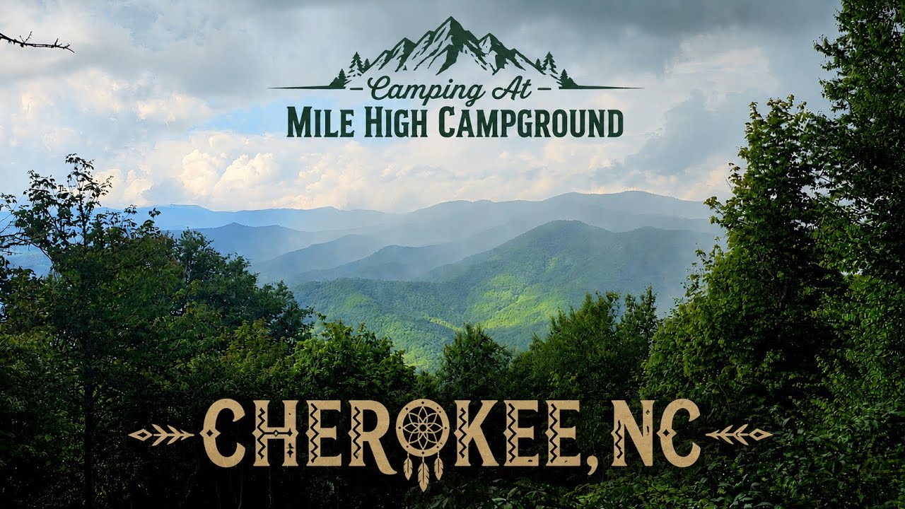 YouTube post by @NCMemoryMakers for Pixabay. Caption reads: Camping At Mile High Campground Off The Blue Ridge....