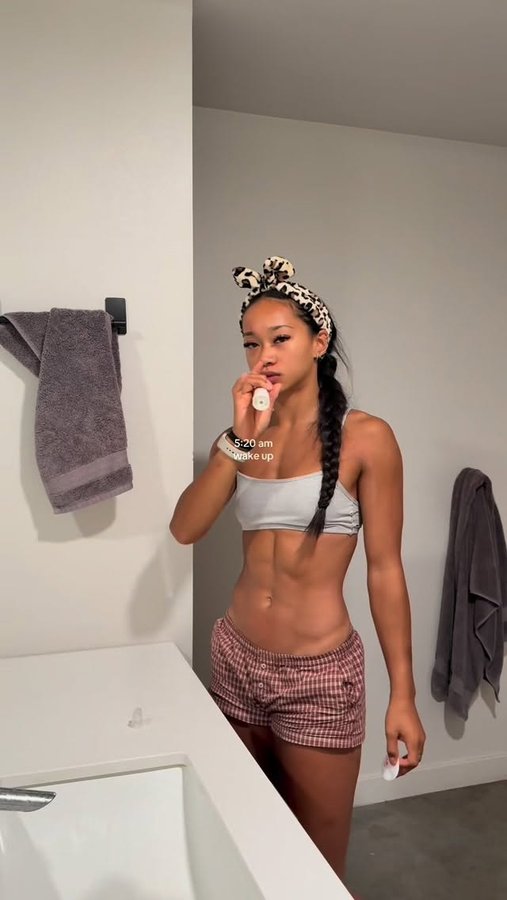 Instagram post by @oliviajewelfit for WalkingPad. Caption reads: here is your reminder to build a strong morning....