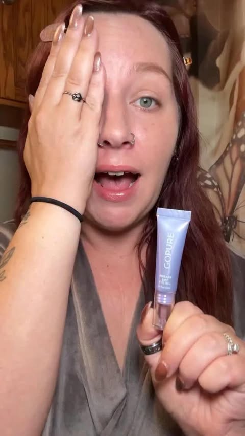 Instagram post by @megadams32 for goPure. Caption reads: I tried the @gopurebeauty NEW Instant Lift Eye Gel....