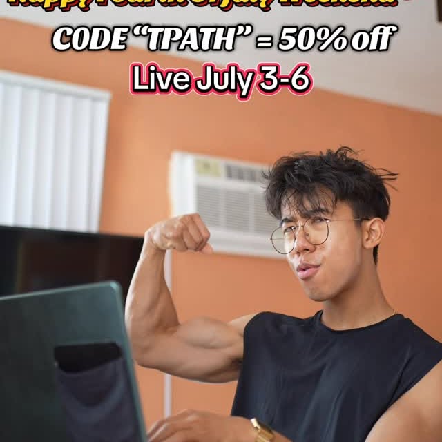 Instagram post by @pathradecha for MYPROTEIN. Caption reads: Happy 4th of July week! Everything at @myprotein....