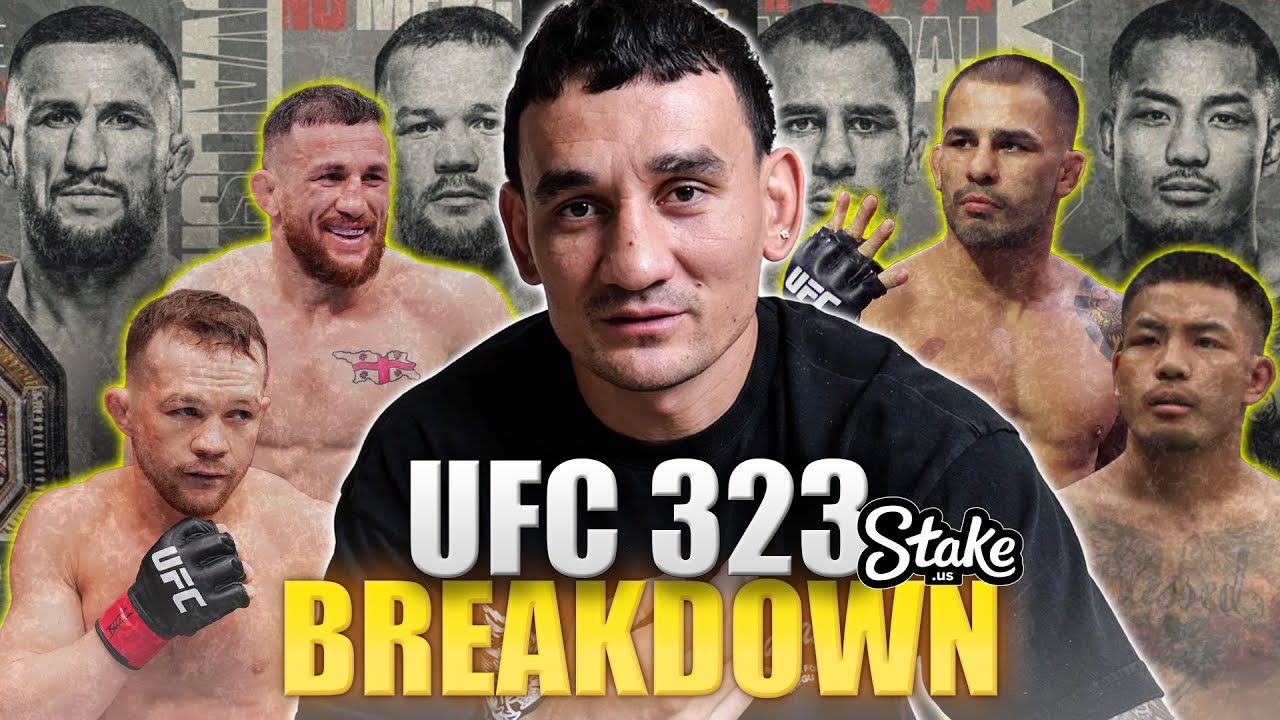 YouTube post by @maxholloway for Instant Hydration. Caption reads: Max Holloway breaks down last UFC PPV card of the....