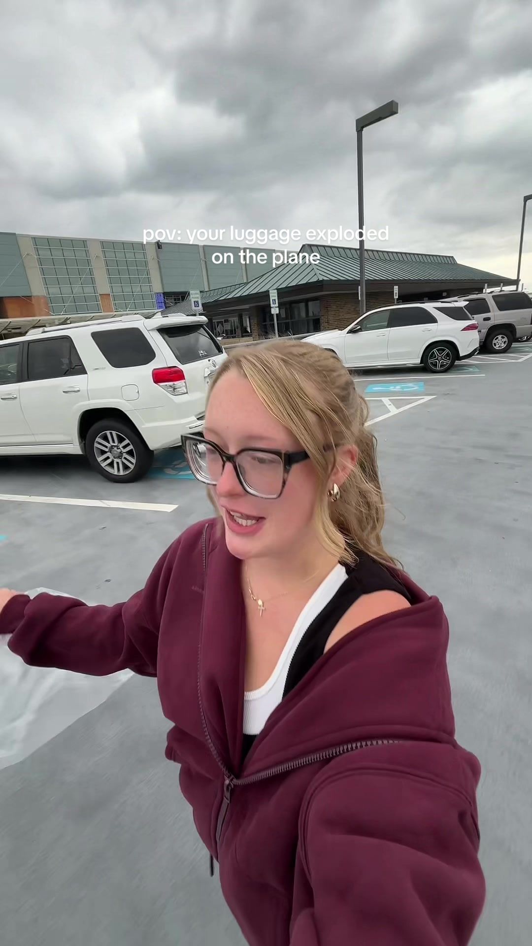 TikTok post by @makenzie.marshall for BÉIS Travel. Caption reads: please tell me your favorite luggage brands....