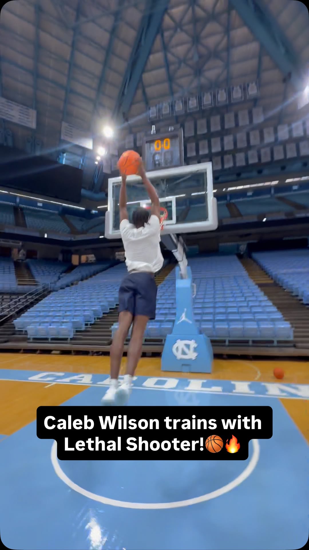 Instagram post by @lethalshooter for Bleacher Report. Caption reads: Caleb Wilson 6’10” ( UNC MBB ) understands that....