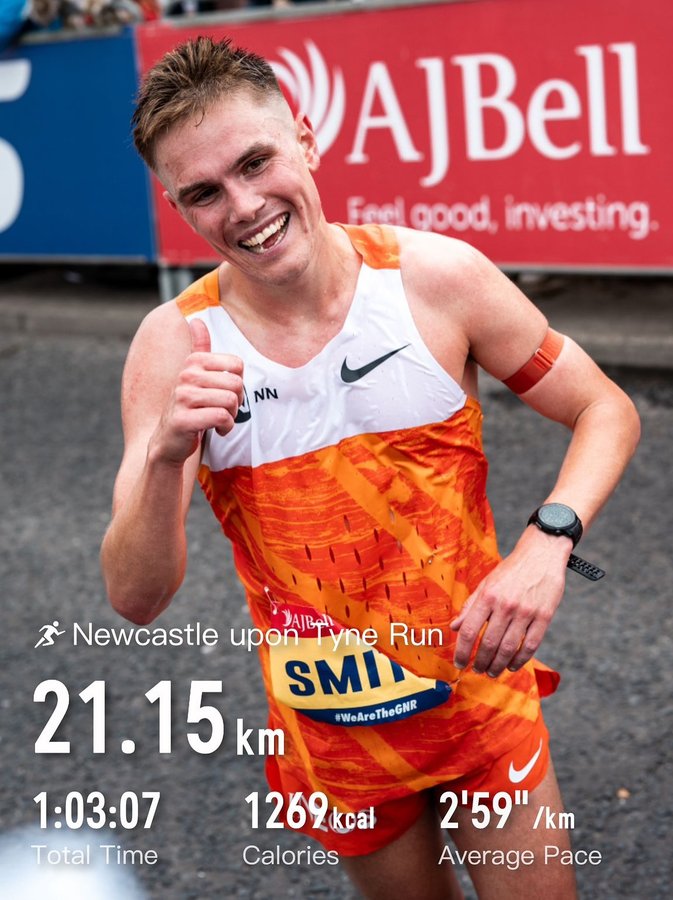 Instagram post by @jakeliamsmith98 for COROS. Caption reads: [...] upcoming autumn road season.....