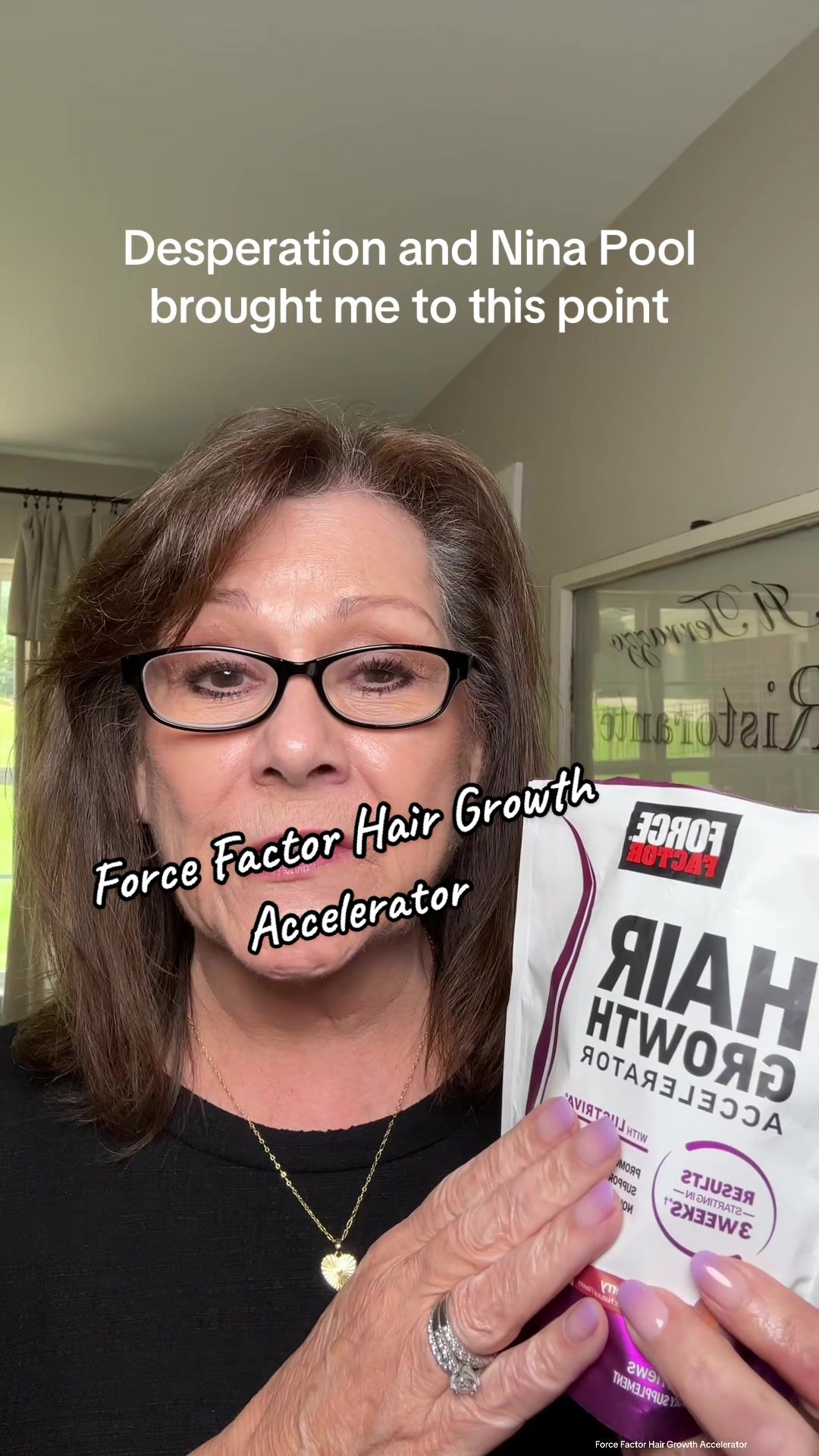 TikTok post by @mooseysmom22 for Force Factor. Caption reads: Force Factor Hair Growth Accelerator [...].
