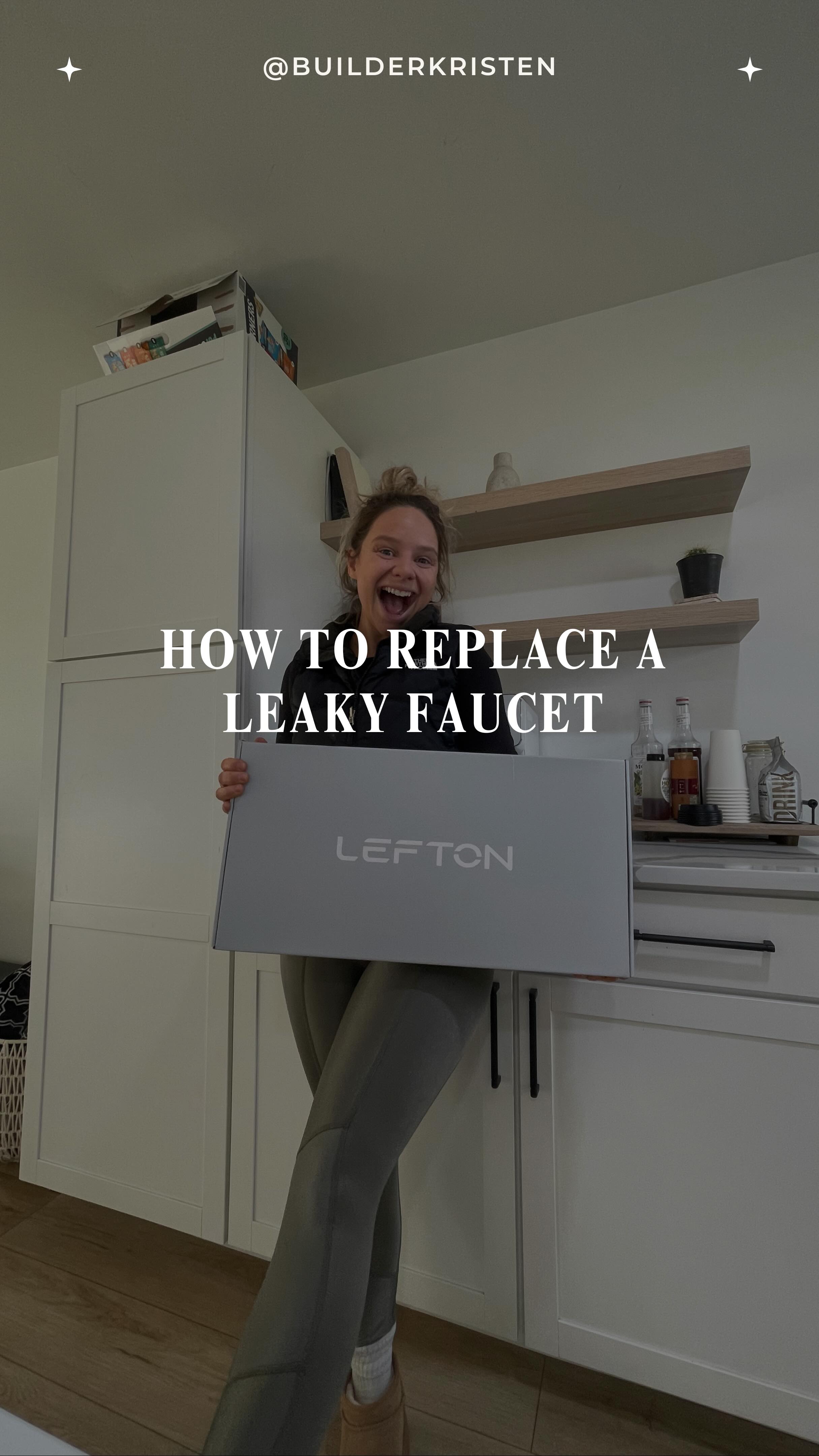 Instagram post by @builderkristen for Lefton. Caption reads: [...] the old ugly one with a brand new....