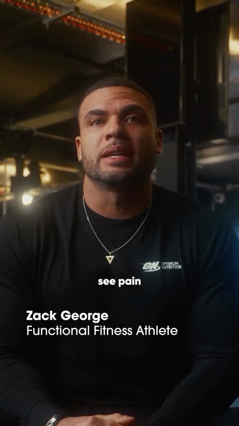 Instagram post by @zackgeorge for Optimum Nutrition. Caption reads: [...] to be found 💪 #OptimumAdvantage....