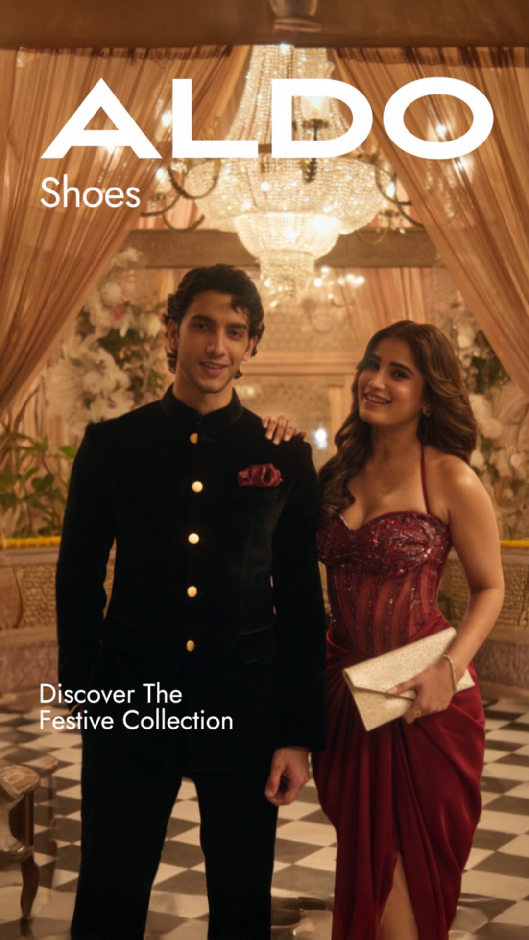 Instagram post by @rashathadani for ALDO Shoes. Caption reads: Shuffle. Sparkle. Shine. Introducing @rashathadani....