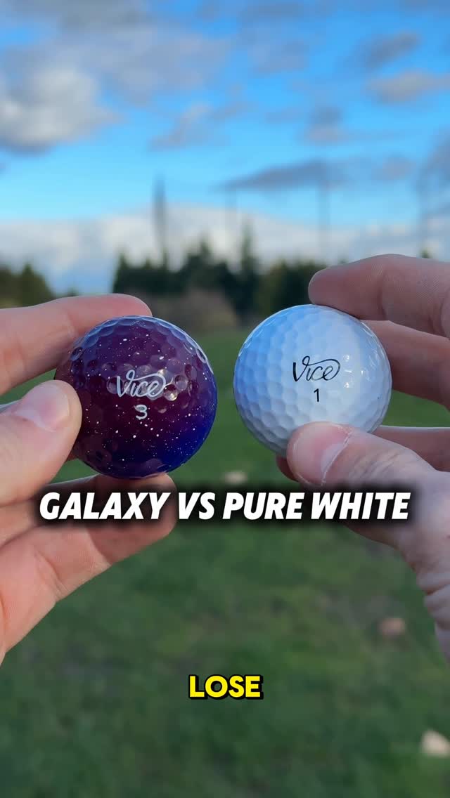 Instagram post by @michaelcaan for VICE GOLF. Caption reads: The @vicegolf galaxy golf ball is perhaps the....