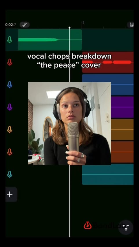 Instagram post by @sarahkennedy for BandLab. Caption reads: [...] chops for my cover of the peace :p @bandlab....