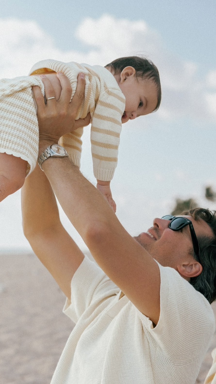 Instagram post by @alifewellsaved for Mizzen+Main. Caption reads: day in the life: father’s day edition 🩵 chase is....